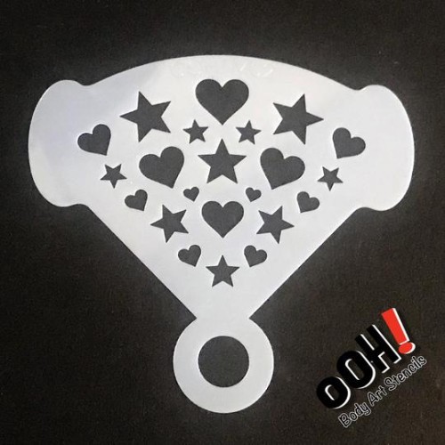 Ooh Body Art Stencil Mirror Heart and Stars (Heart and Stars Mirror M02)